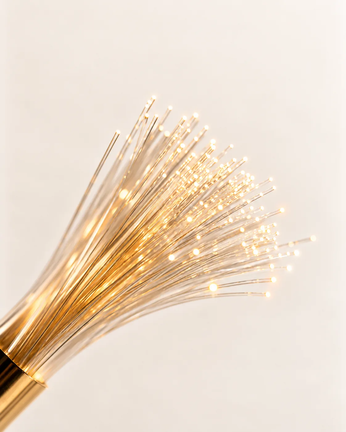 Feixe de fibra óptica com pontos de luz