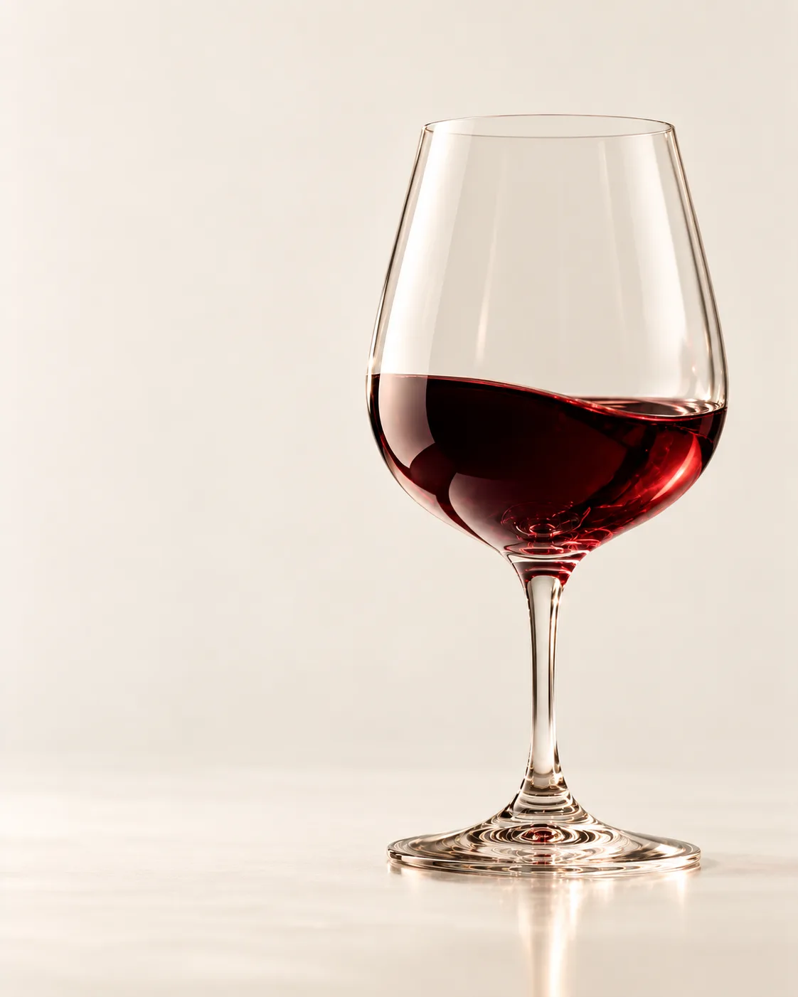 Taça de cristal com vinho tinto